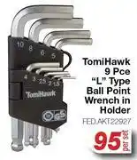 TomiHawk 9 Pce L Type Wall Point Wrench In Holder FED.AKT2292-Per Set