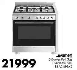 Save Hyper Smeg 5 Burner Full Gas Stainless Steel offer