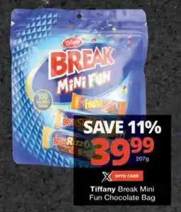 Checkers Hyper Tiffany Break Mini Fun Chocolate Bag offer
