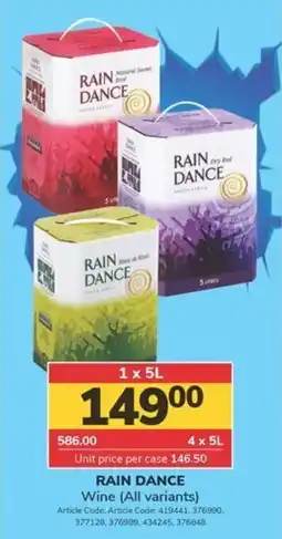 Jumbo RAIN DANCE Wine offer
