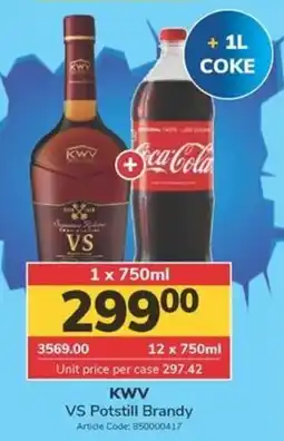 Jumbo KWV VS Potstill Brandy offer