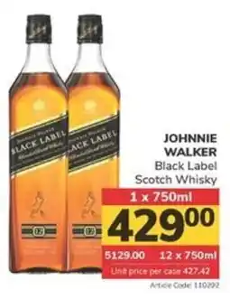 Jumbo JOHNNIE WALKER Black Label Scotch Whisky offer