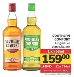 Jumbo SOUTHERN COMFORT Original or Lime Liqueur offer