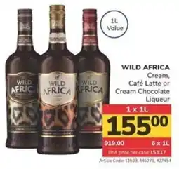 Jumbo WILD AFRICA Cream, Café Latte or Cream Chocolate Liqueur offer