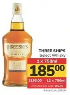Jumbo THREE SHIPS Select Whisky offer
