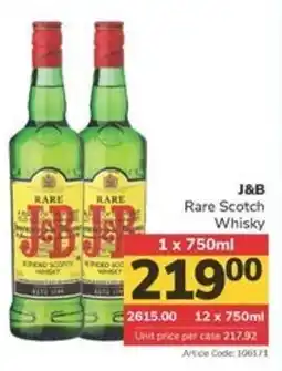 Jumbo J&B Rare Scotch Whisky offer