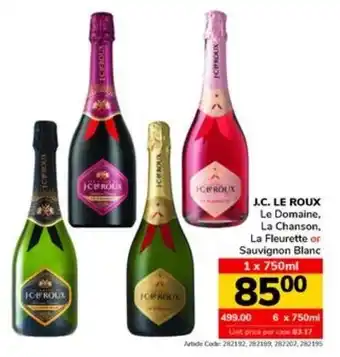 Jumbo J.C. LE ROUX Le Domaine, La Chanson, La Fleurette or Sauvignon Blanc offer