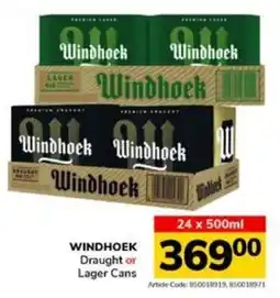 Jumbo WINDHOEK Draught or Lager Cans offer