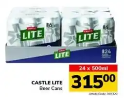 Jumbo CASTLE LITE Beer Cans offer