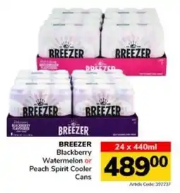 Jumbo BREEZER Blackberry Watermelon or Peach Spirit Cooler Cans offer