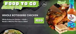 Super Save Whole Rotisserie Chicken + 6 Rolls + Nando's Mild Peri Peri Sauce offer