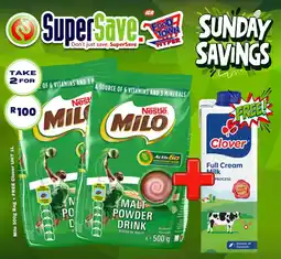 Super Save Nestle Milo Bag + FREE Clover UHT offer