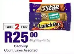 Take 'n Pay Cadbury Count Lines Assorted offer