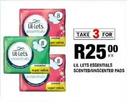Take 'n Pay Lil lets essentials scented/unscented pads offer