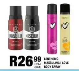 Lentheric masculine/ i love body spray