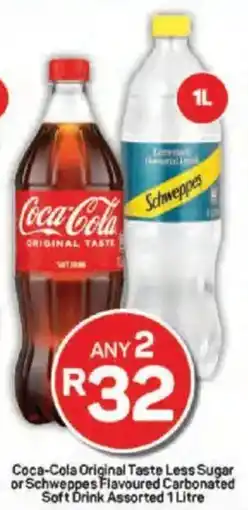 Coca-Cola Original Taste Less Sugar or Schweppes Flavoured Carbonated Soft Drink Assorted