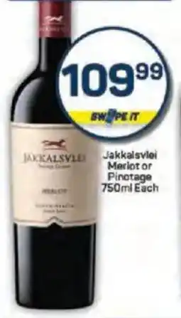 Pick n Pay Liquor Jakkalsvlei Merlot or Pinotage offer