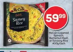 Pick n Pay McCain Creamed Spinach, Butternut Mash or Savoury Rice 400g Each offer