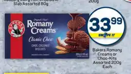 Pick n Pay Bakers Romany Creams or Choc-Kits Assorted 200g Each offer