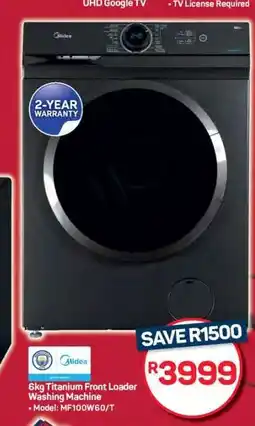 Pick n Pay Hypermarket 6kg Titanium Front Loader Washing Machine offer