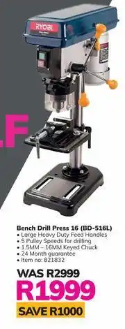Game Ryobi Bench Drill Press 16 (BD-516L) offer