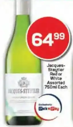 Pick n Pay Liquor Jacques-Staytler Red or White Assorted offer