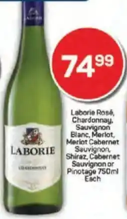 Pick n Pay Liquor Laborie Rosé, Chardonnay, Sauvignon Blanc, Merlot, Merlot Cabernet Sauvignon, Shiraz, Cabernet Sauvignon or Pinotage offer