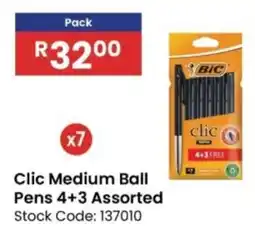 Africa Cash and Carry BIC Clic Medium Ball Pens Assorted offer
