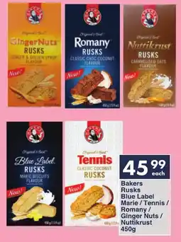 President Hyper Bakers Rusks Blue Label Marie/ Tennis/ Romany/ Ginger Nuts/ Nuttikrust offer