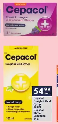 President Hyper Cepacol Cough & Cold Syrup/ Cepacol Throat Lozenges offer