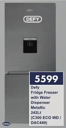President Hyper Defy Fridge Freezer with Water Dispenser Metallic offer