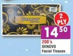 DB Cash And Carry Denovo Facial Tissues offer