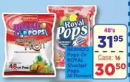 DB Cash And Carry BRANDO Pops Or ROYAL Sherbet Pops All Flavours offer