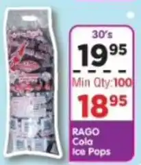 DB Cash And Carry RAGO Cola Ice Pops offer