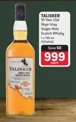 TALISKER 10 Year Old Skye Islay Single Malt Scotch Whisky