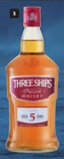 Makro’s liquor THREE SHIPS 5 Year Old Whisky offer