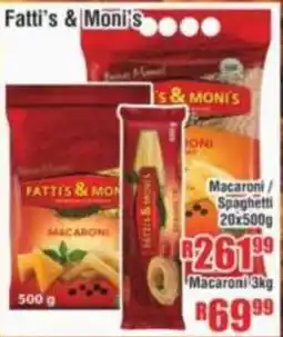 Devland Cash And Carry Fatti's & Moni's Macaroni/ Spaghetti offer