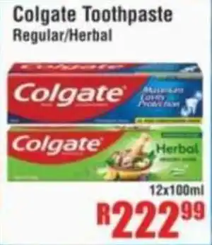 Devland Cash And Carry Colgate Toothpaste Regular/Herbal offer