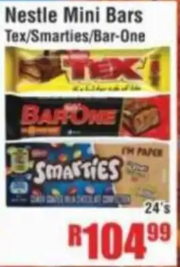 Devland Cash And Carry Nestle Mini Bars Tex/Smarties/Bar-One offer
