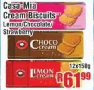 Devland Cash And Carry Casa-Mia Cream Biscuits Lemon/ Chocolate/ Strawberry offer