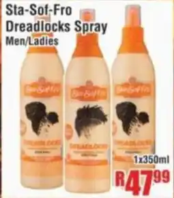 Devland Cash And Carry Sta-Sof-Fro Dreadlocks Spray Men/Ladies offer