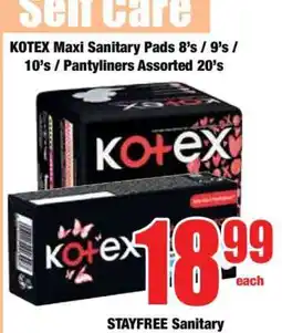 Boxer KOTEX Maxi Sanitary Pads 8's / 9's / 10's / Pantyliners Assorted 20's offer