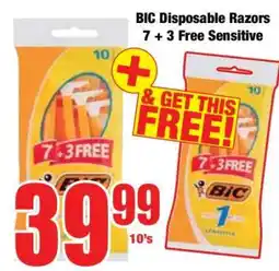 Boxer BIC Disposable Razors 7 + 3 Free Sensitive offer