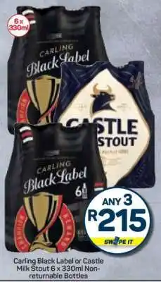 Pick n Pay Hypermarket Carling Black Label or Castle Milk Stout offer