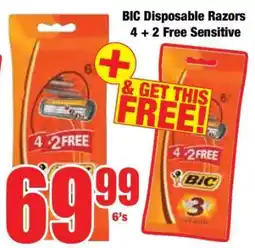 Boxer BIC Disposable Razors 4 + 2 Free Sensitive offer