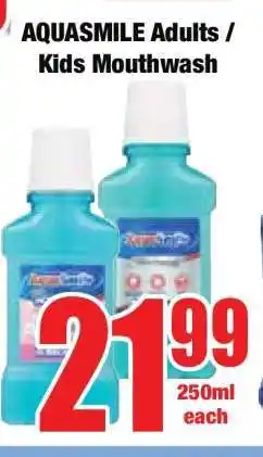 Boxer AQUASMILE Adults / Kids Mouthwash offer