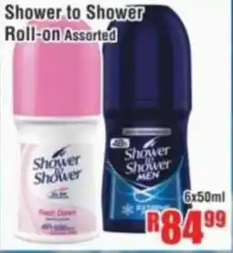 Devland Cash And Carry Shower to Shower Roll-on Assorted offer