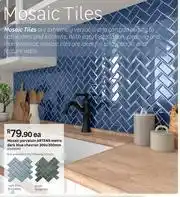 Leroy Merlin Artens Mosaic Porcelain Metro Dark Blue Chevron-300 x 300mm Each offer