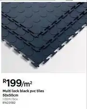 Leroy Merlin Multi Lock Black PVC Tiles-50 x 50cm Per Sqm offer