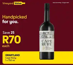 Makro’s liquor SWARTLAND Cape Ruby offer